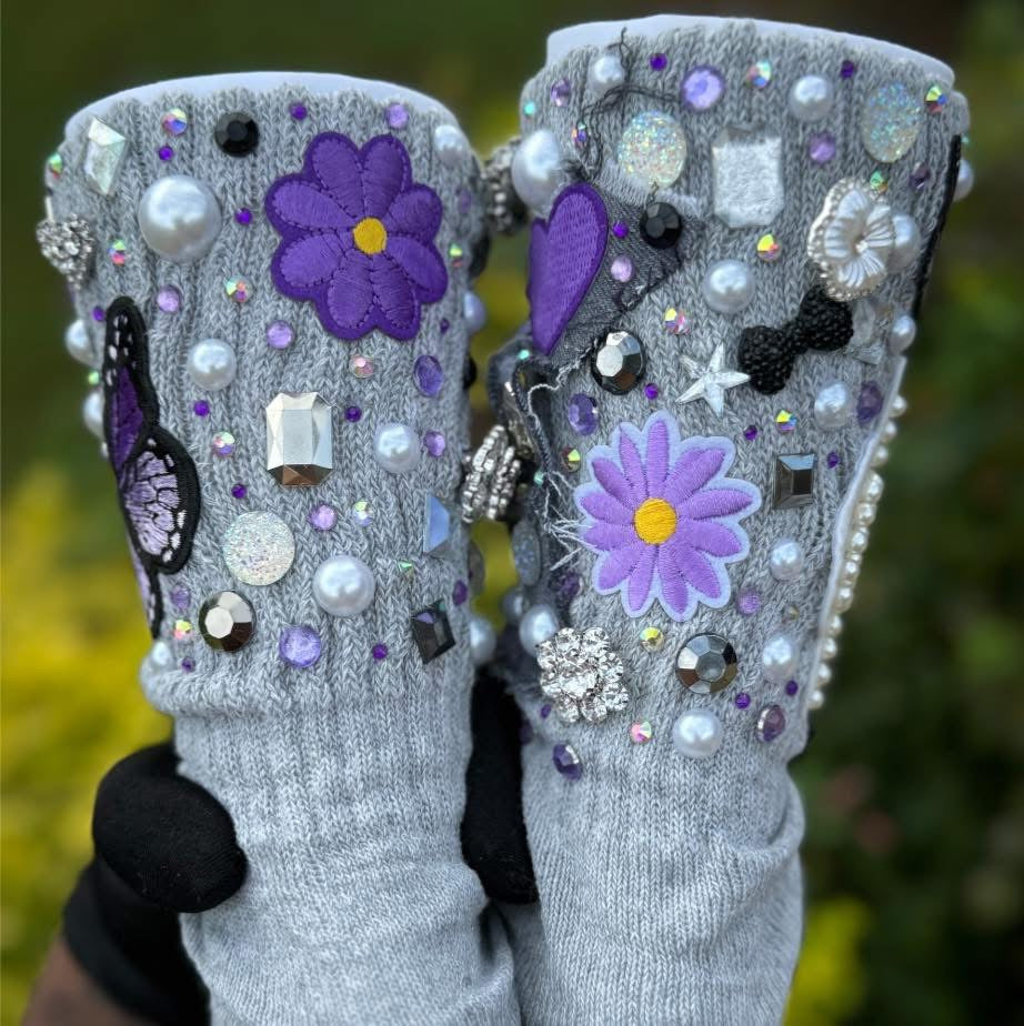 Glam x Denim x Purple Charm Socks